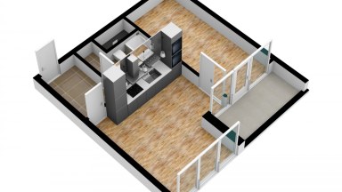Pronájem bytu 2+kk/B, 46 m2 + 5 m2 balkon, ulice Breitfeldova, Praha 8 – Karlín.