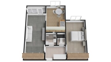 Pronájem bytu 2+1 s lodžií, celkem 60,11 m², Cíglerova, Praha 14 – Černý Most