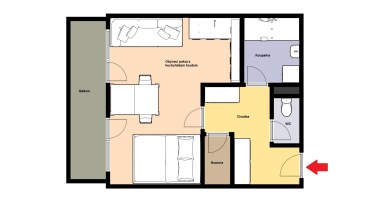 Z obýváku přímo na sjezdovku! Stylový apartmán 1+kk s balkonem a parkováním – Prkenný Důl