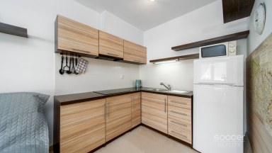 Z obýváku přímo na sjezdovku! Stylový apartmán 1+kk s balkonem a parkováním – Prkenný Důl