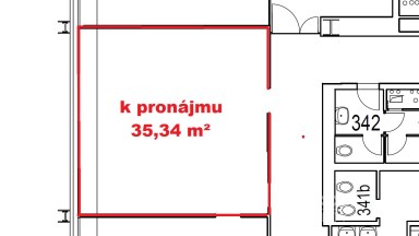 Pronájem kanceláře 35,34 m2 ulice Sokolovská