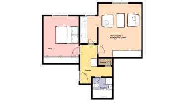 Pronájem bytu 2+kk, 43 m2, Praha 4 - Braník, ul. Branická.