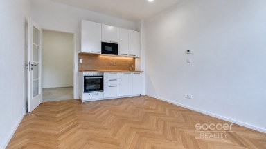 Pronájem bytu 1+kk/Sklep/Wellness, 30 m², Praha 3 – Vinohrady, ul. Vinohradská.