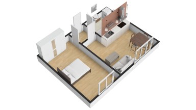 Pronájem bytu 2+kk, 45m2, Praha 4 - Modřany, ul. Pískařská.