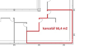 Pronájem kanceláře 66,4 m2 ulice Sokolovská