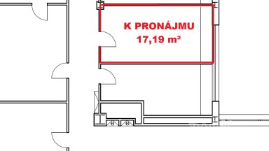Pronájem kanceláře 17,19 m2 ulice Sokolovská