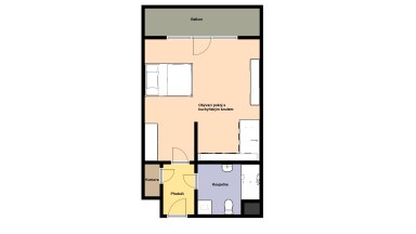 Pronájem krásného bytu 1+kk 38 m2/PS/S, ul. Randova, Praha 5 - Smíchov.